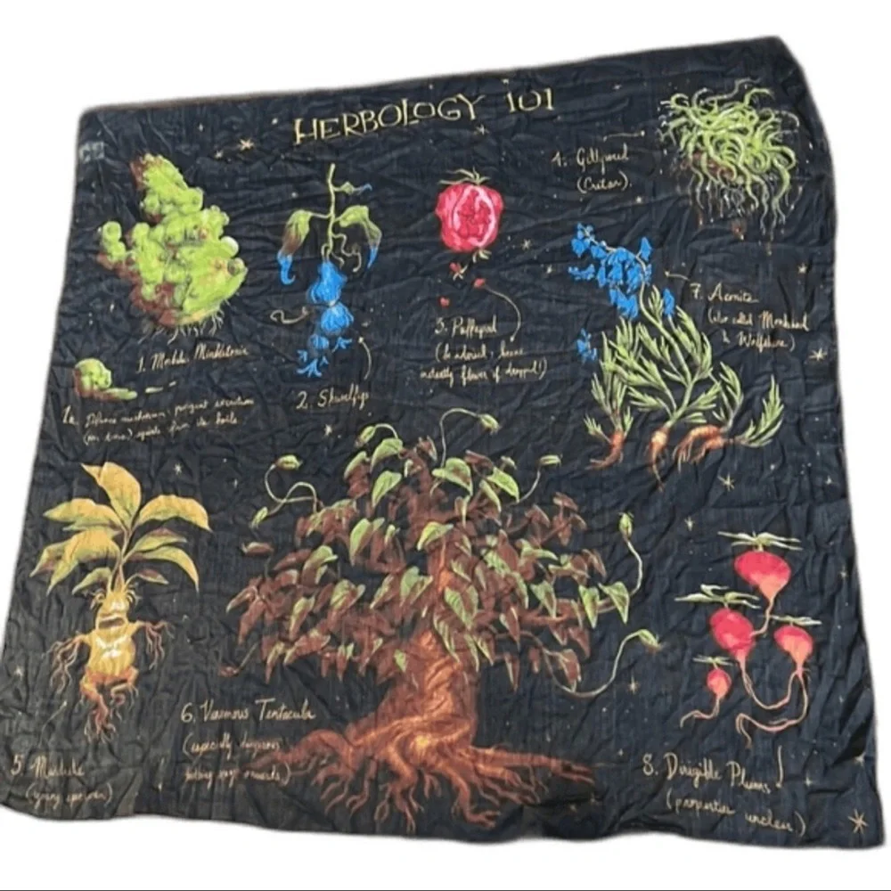 Harry Potter Herbology 101 Wall Tapestry NEW in Pkg 60 x 60
